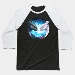 Toothless and Light Fury (How to Train Your Dragon 3) Baseball T-Shirt